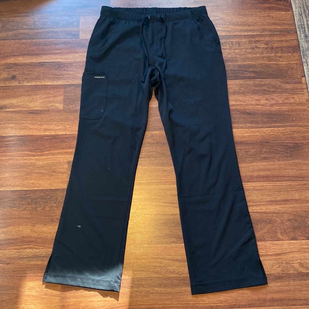 Healing hands black scrub pants